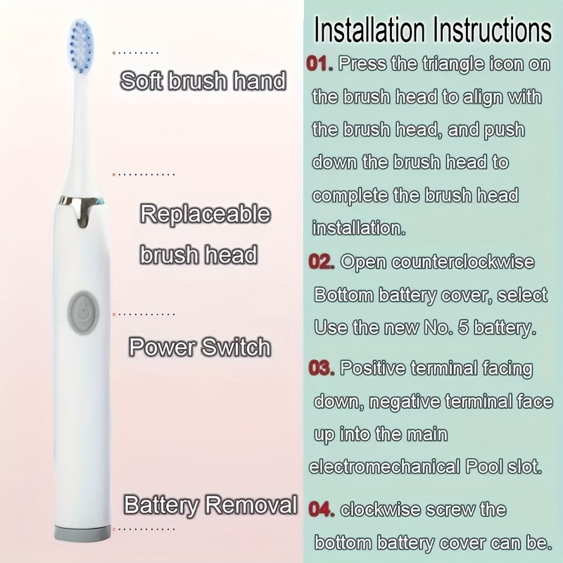 Electric Travel Toothbrush Set with 3 Brush Heads for Whitening and Portability
