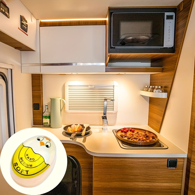 Red and Yellow Color-Changing Egg Timer and Boiled Egg Holder for Soft and Hard Boiled Eggs