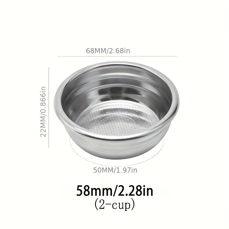 Stainless Steel Coffee Filter Basket 58mm Bottomless Portafilter for Espresso Machine