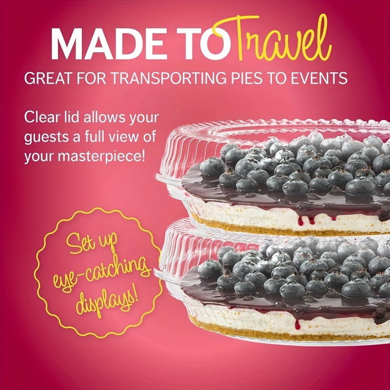 Набор из 10 пластиковых контейнеров для пирогов диаметром 20,32 см с запирающимися крышками для выпечки и выноса