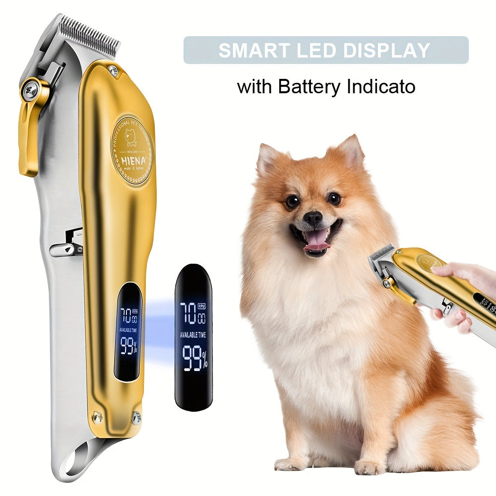 Afeitadora inalámbrica recargable para perros con pantalla LED para perros grandes, bajo nivel de ruido