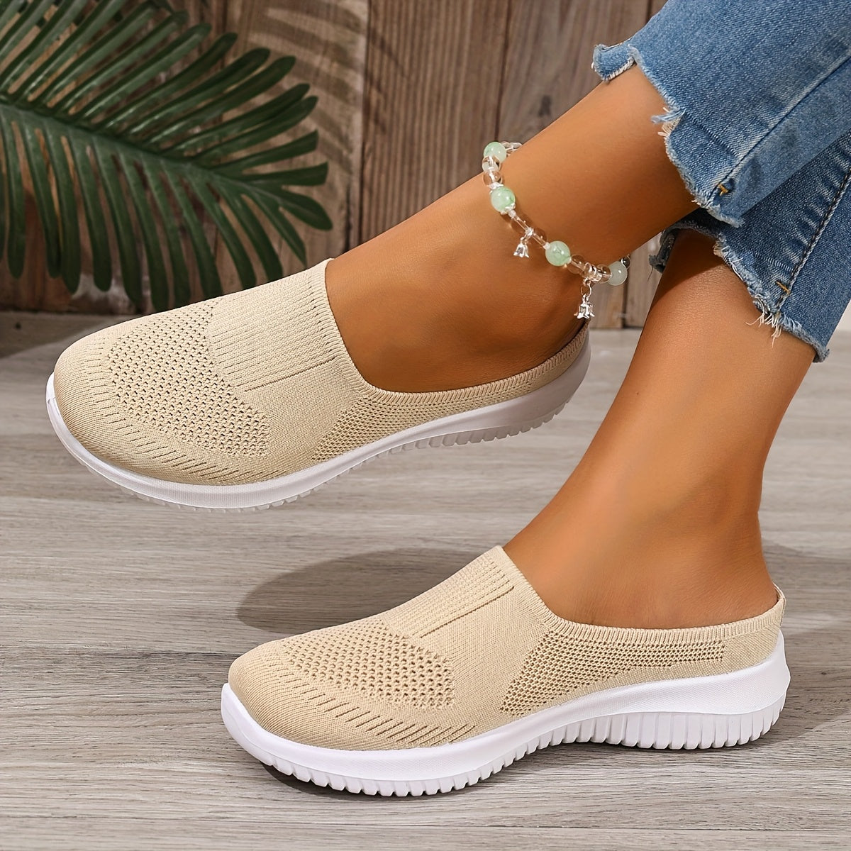 Women Slip-On Walking Sneakers Soft Sole Non-Slip Black Casual Shoes
