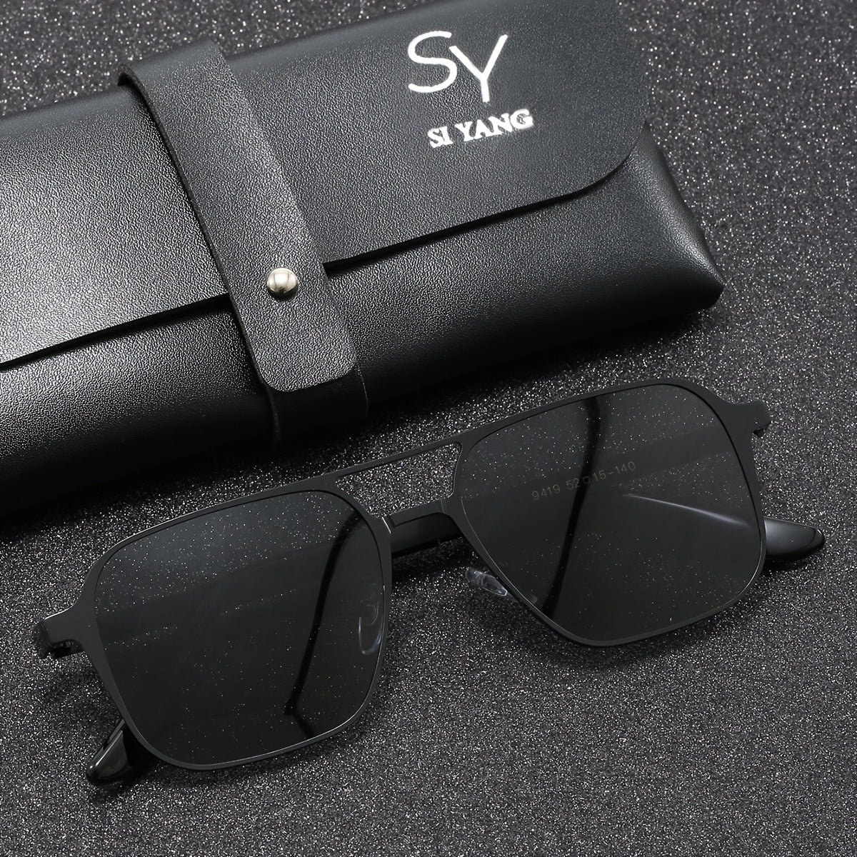 Men's Polarized Sunglasses Stainless Steel Full Rim Wide for Fishing Driving Gift