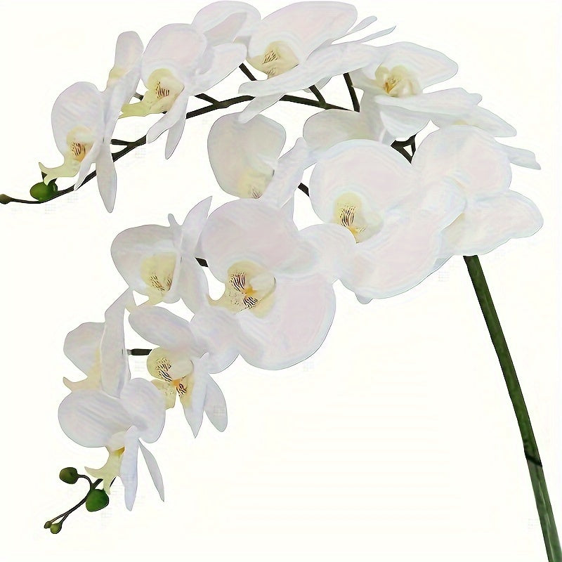 Flor artificial de orquídea blanca de 68.58 cm con tallo largo para decoración en jarrón o mesa