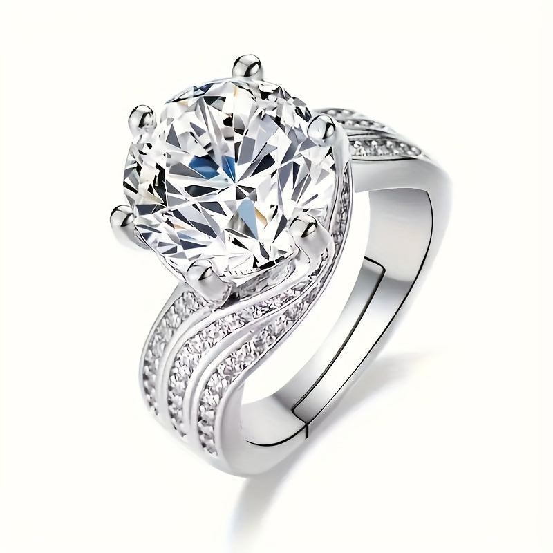 Vintage Boho 925 Sterling Silver Moissanite uzuk, Moslashuvchan cuff dizayni bilan, Har kuni kiyish va sovg'a berish uchun mukammal, Mardi Gras bayramlari uchun ideal