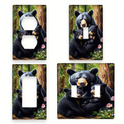 Cubierta decorativa de pared Black Bear Art para interruptores de luz, 1 paquete