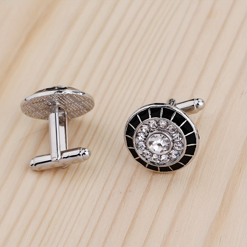 Men's Cufflinks French Alloy Artificial Diamond Inlay Business Attire