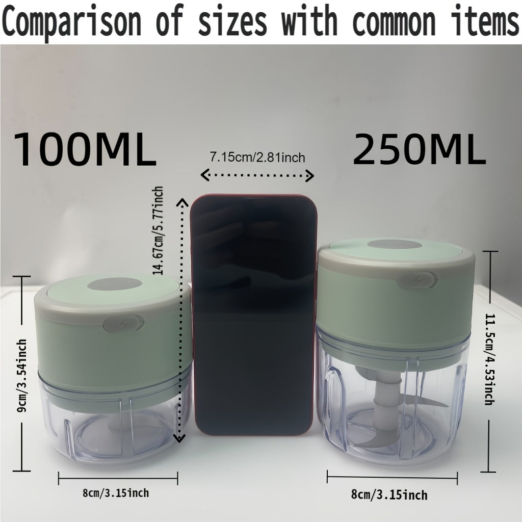 8.45oz Elektr mini sarimso'p maydalagich USB qayta zaryadlanadigan 1200 RPM Kichkina bardoshli