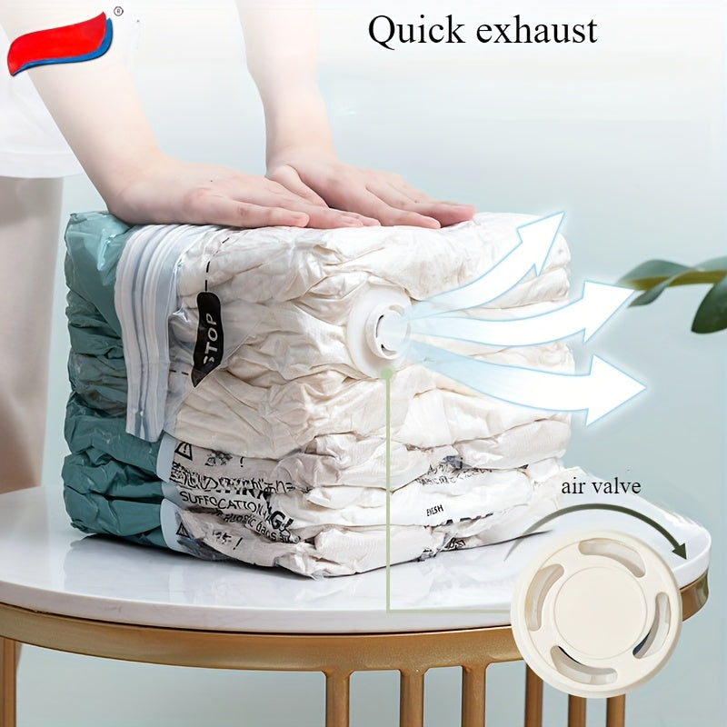 1 dona Katta Hajmli Vakuum Siqish Saqlash Sumkasi, Mustahkam Rang, PA Material, Nilon, Zamonaviy, Umumiy O'lcham, Sayohat Uchun Qulay, To'liq Suv O'tkazmaydigan, Hasharot va Changga Qarshi, Nasos Talab Qilmaydi