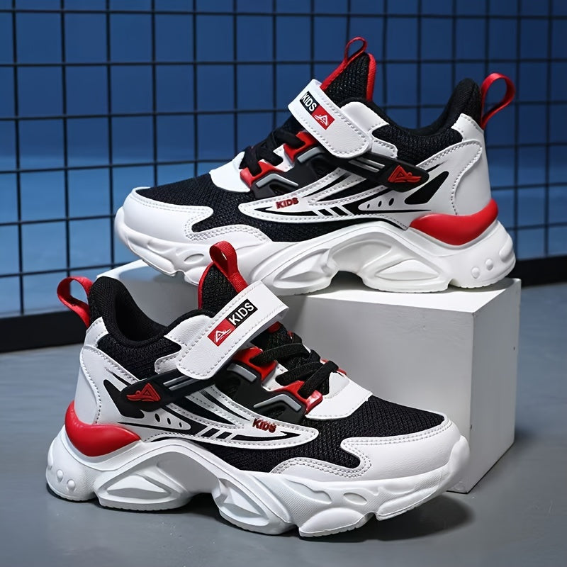 Boys Breathable Mesh Sneakers Low Top Hook and Loop Closure for Spring Fall