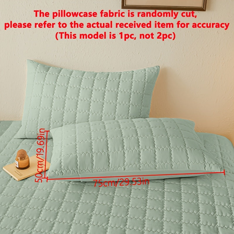 Square Pattern Waterproof Pillowcase Soft Breathable Skin-Friendly Bedroom Decor