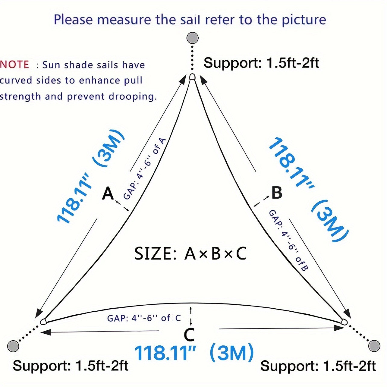 Heavy-Duty Solution-Dyed Polyester Sun Shade Sail Triangular Canopy UV Block Outdoor Garden