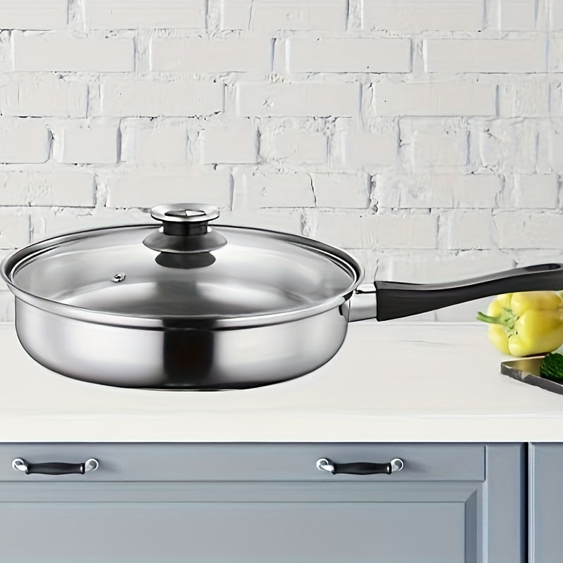 Набор посуды из нержавеющей стали на 12 предметов с антипригарными сковородами для газовых и индукционных плит