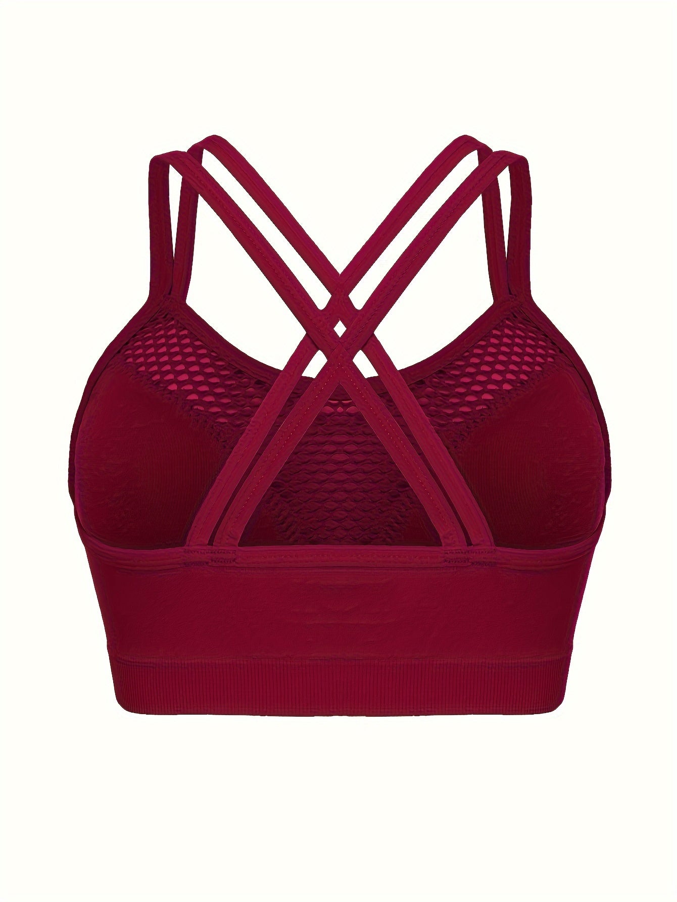 Women's Plus Size Seamless Wireless Sports Bra 3 Pack Breathable Hollow Design