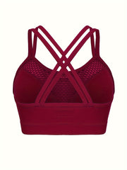 Бюстгальтер для спорта без швов, с беспроводной конструкцией и дышащим полым дизайном для полных размеров