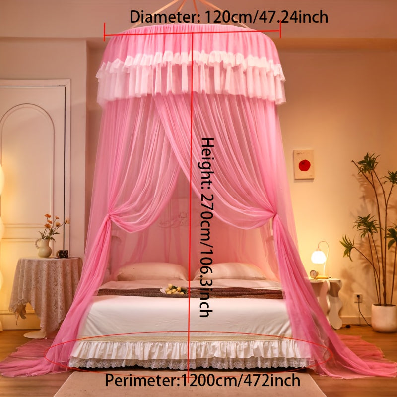 Dome Mosquito Net for Bedroom and Living Room Princess Style Round Top Four Seasons Easy to Clean
