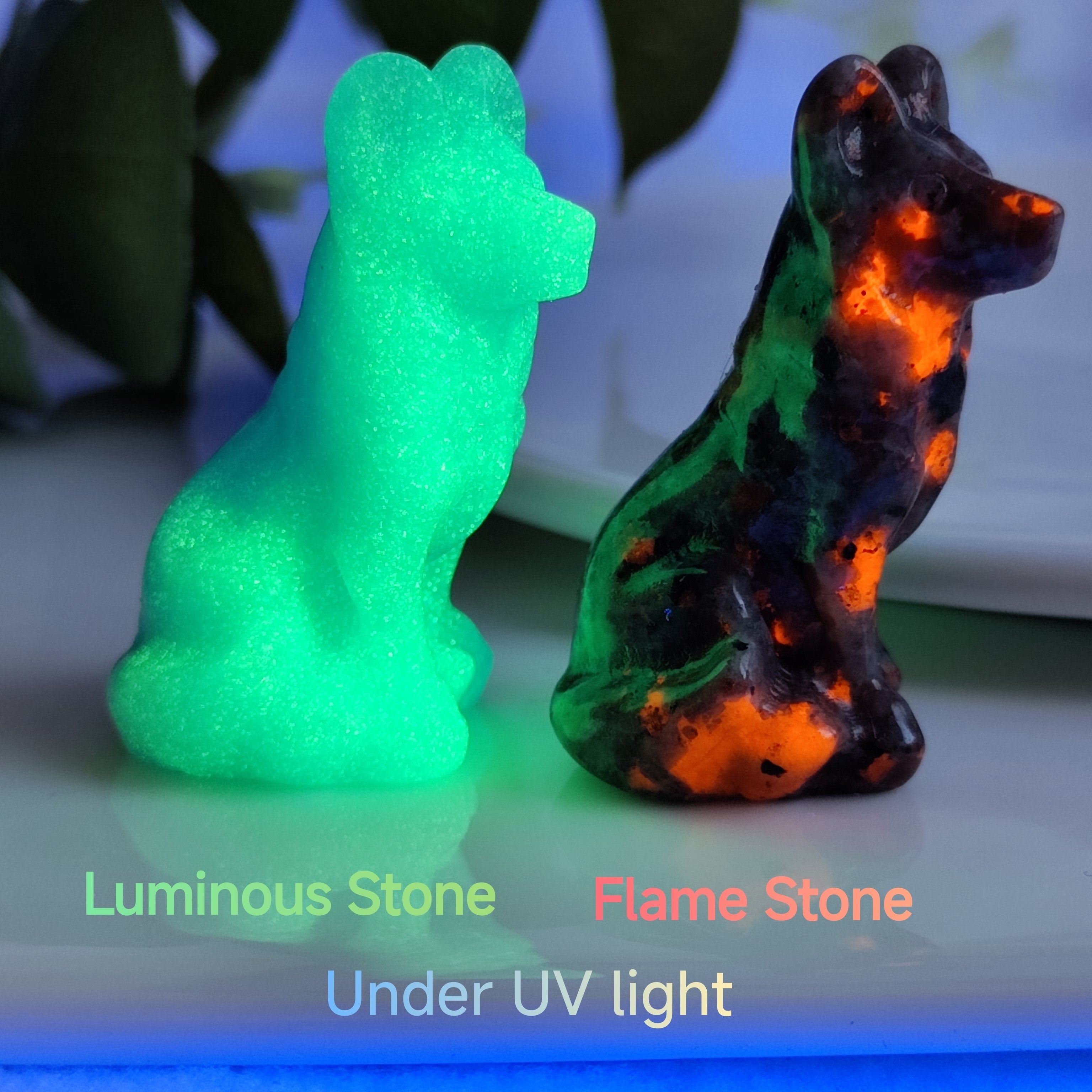 Kristall bilan oymali Bo'ri figuriya, uy bezaklari va sovg'alar uchun hayvon skulpturasi