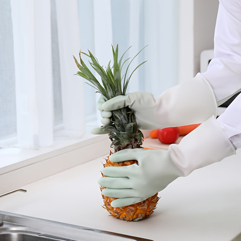 Set of 3 Waterproof PVC Cleaning Gloves for Kitchen Bathroom and Outdoors