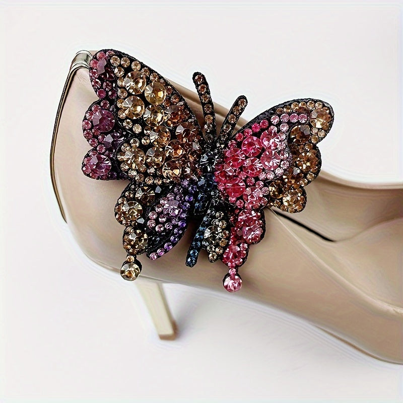 2Pcs Kids Girls Colorful Bow Shoe Clips Detachable Double Layer Accessories