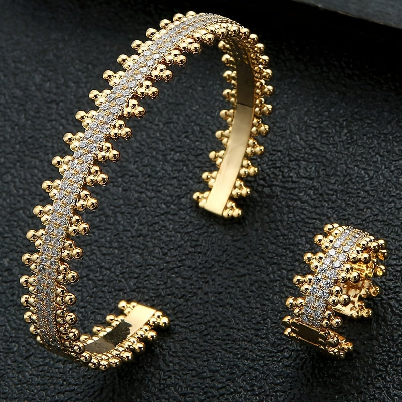 Women’s Geometric Square Open Bangle Rings Stylish Jewelry for Daily Wear