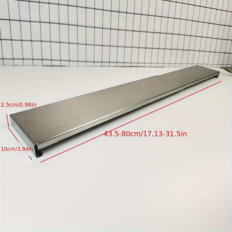 Stainless Steel Stove Exhaust Vent Cover with Oil-Proof Baffle and Spice Rack