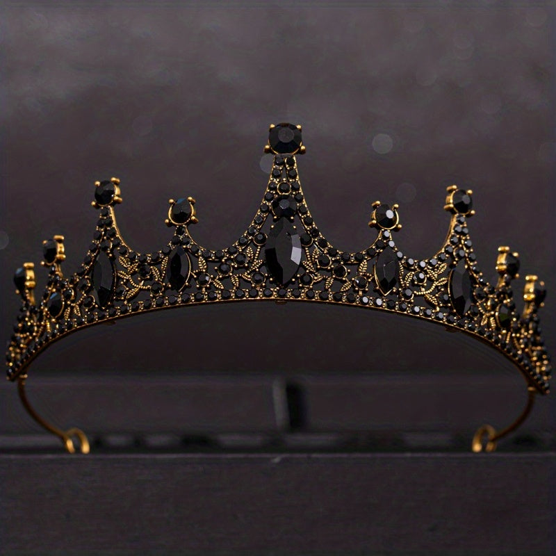 Girls Princess Tiara Headband with Flowers and Rhinestones for Halloween, Birthday, Cosplay