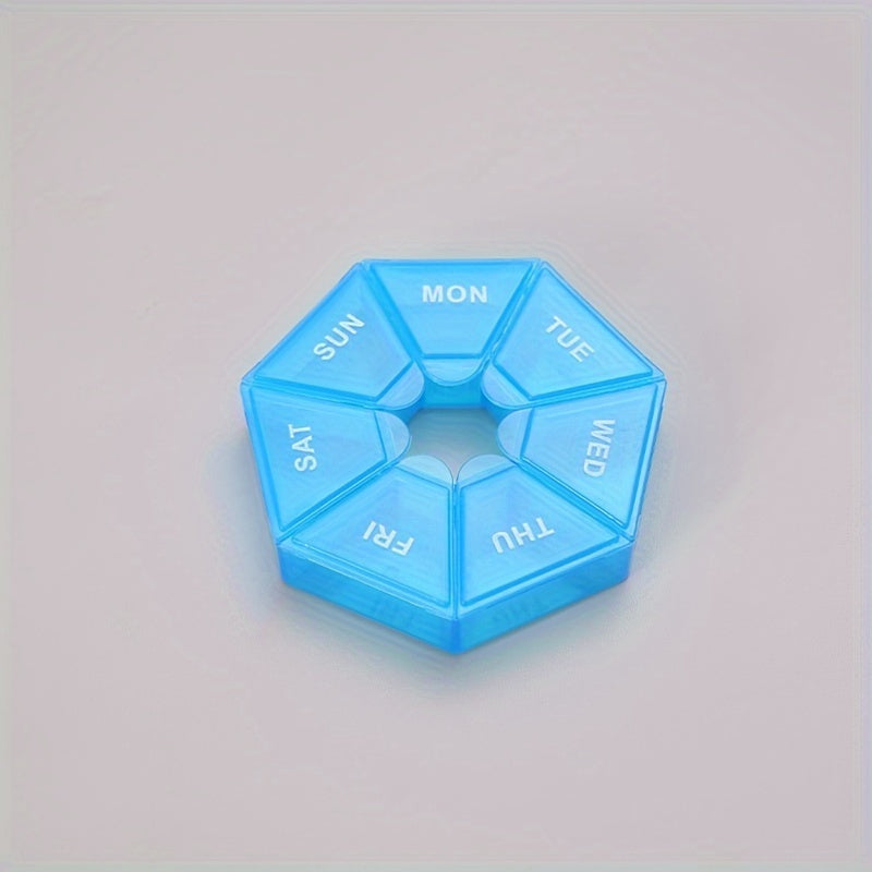 Women's Polypropylene Weekly Pill Organizer Compact 7-Compartment Multi-Color