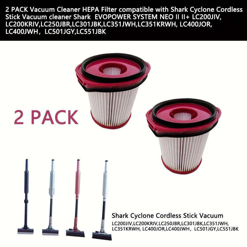 Set of 2 HEPA Filters for Cordless Stick Vacuum Compatible with EVOPOWER NEO II