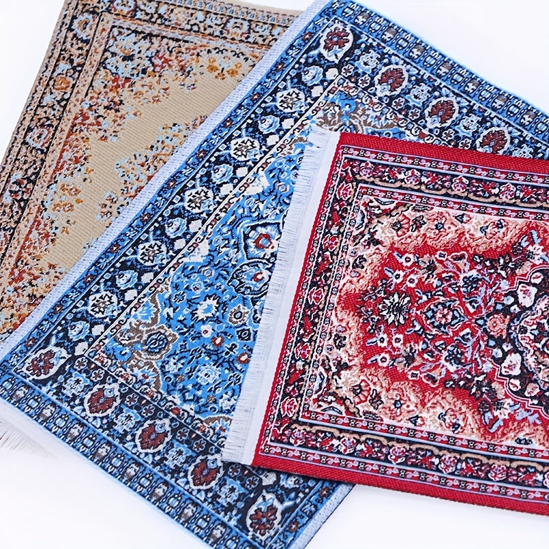 Miniature Dollhouse Floor Mat for DIY Scene Decoration with Shooting Props Textile Mixed Color for Ages 14 and Up