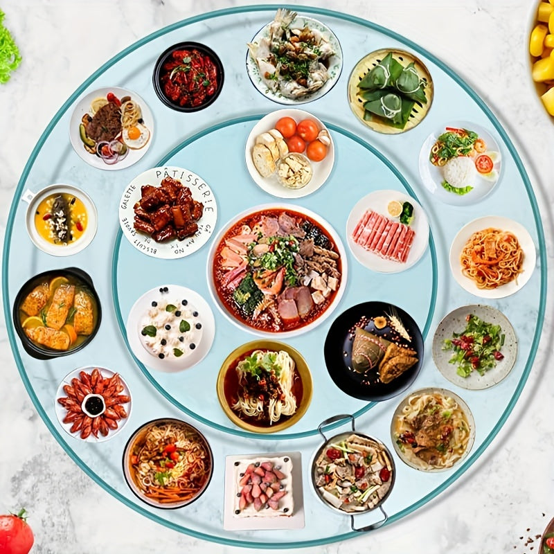 Glass Lazy Susan Turntable for Dining Table Large Round Clear Rotating Tray with Swivel System