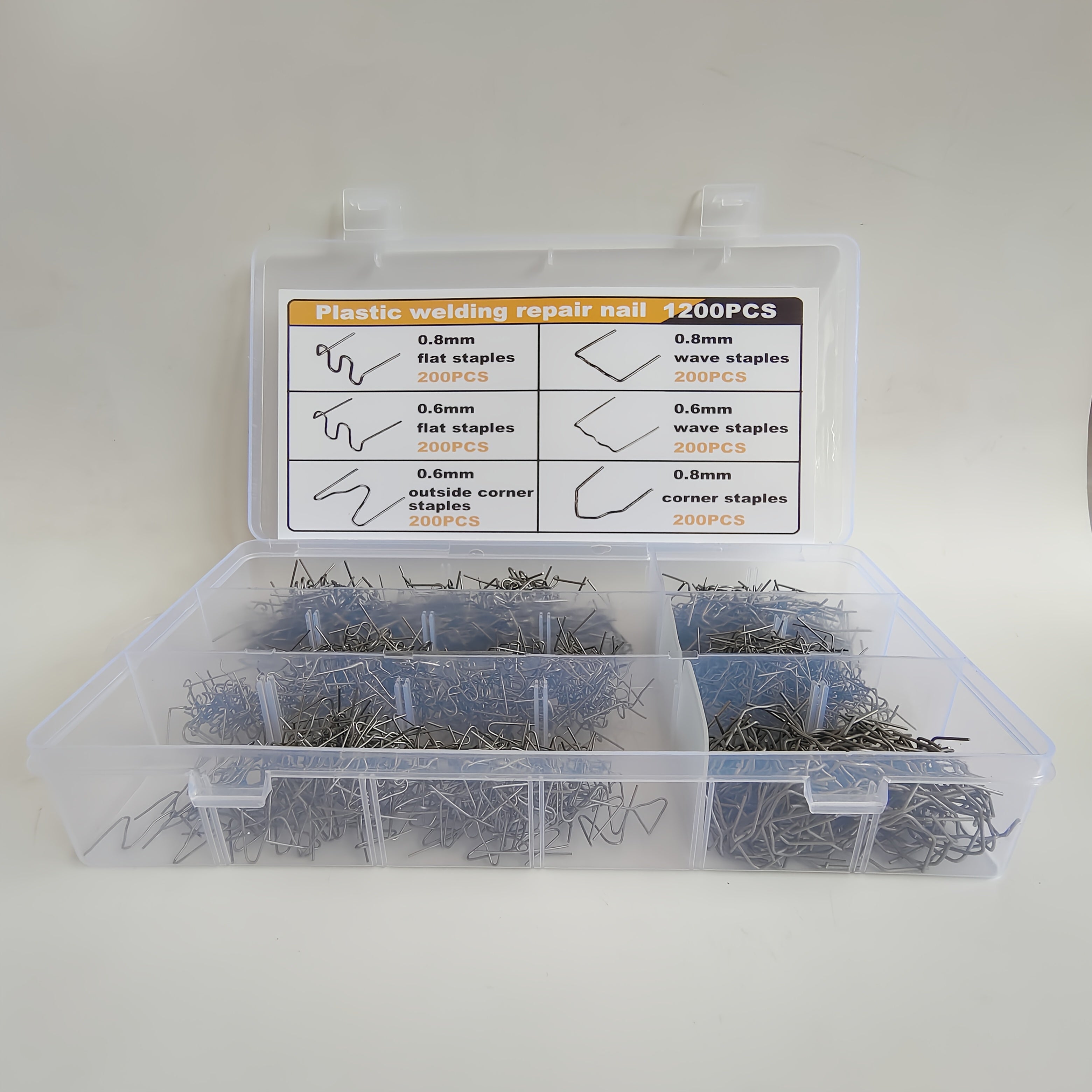Универсальный набор пластиковых сварочных скоб 0,6 мм, 3000 шт. в упаковке, для ремонта бамперов автомобилей