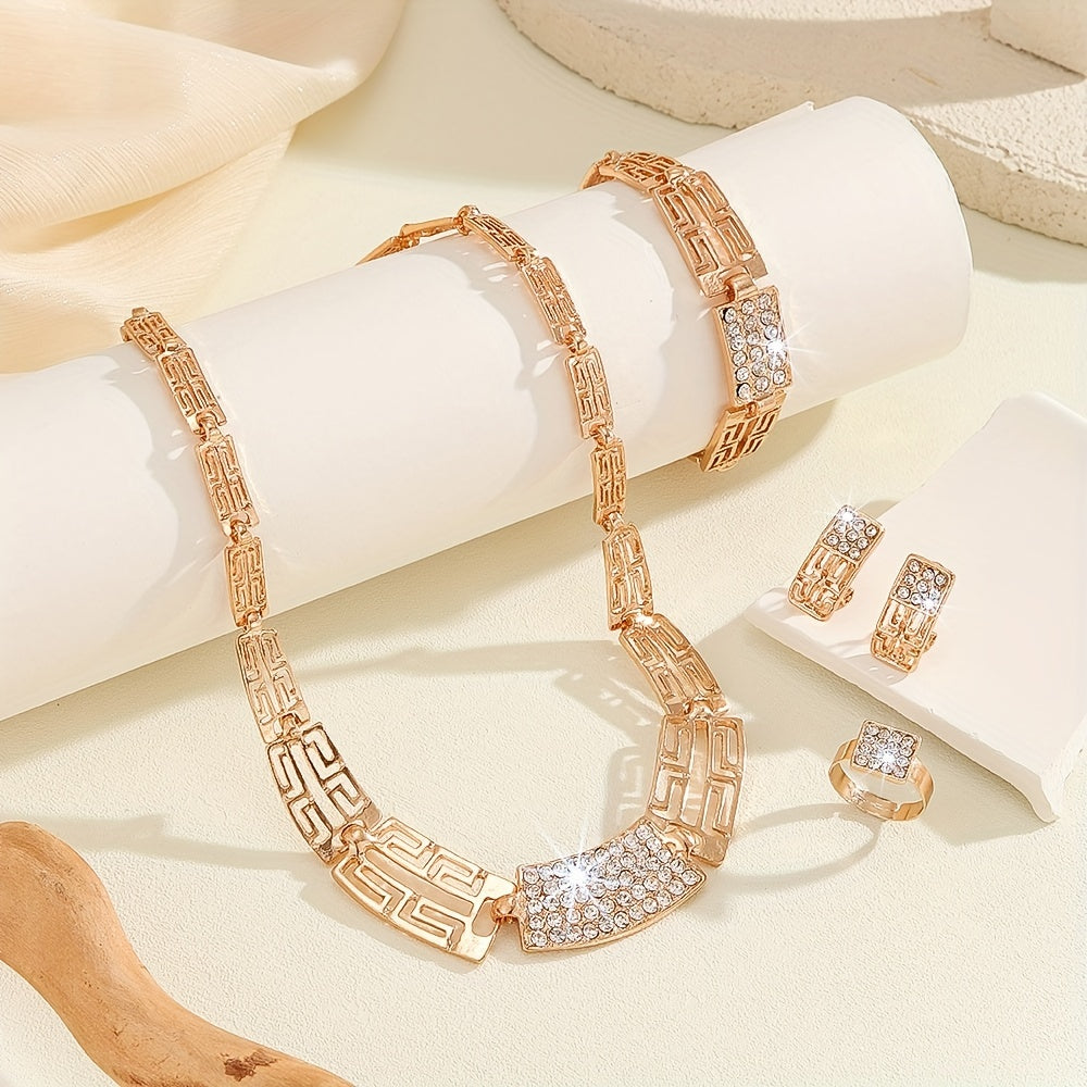 Vintage Bohemiya zargarlik to'plami, rhinestone va sintetik mart oy tug'ilgan toshlari bilan, uzuk, bilaguzuk, marjon va taqinchoq