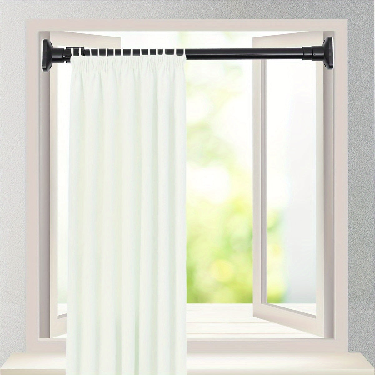 Adjustable Tension Shower Curtain Rod for Windows and Doors Easy Installation No Drilling