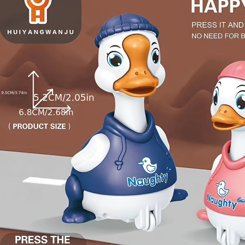 Bolalar uchun stress o'yinchoq o'rdak, batareya talab qilinmaydi, bosish bilan yuradi, bolalar uchun 0+ yoshda, turli ranglarda