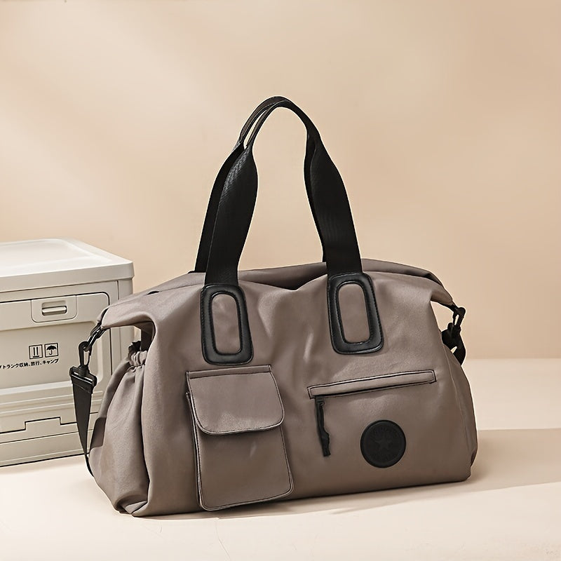 Large Capacity Duffel Bag Oxford Fabric Casual Travel Gym Yoga White Black