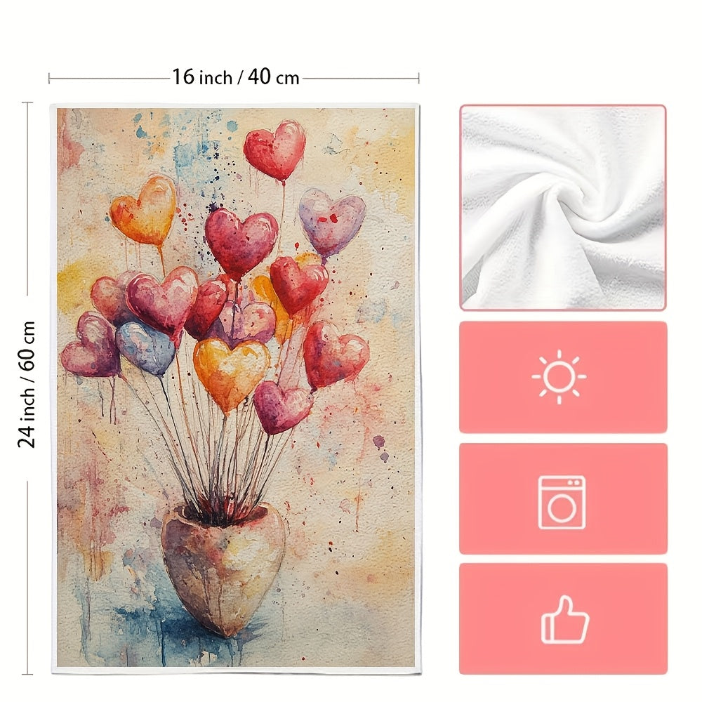 Valentine's Day mavzusidagi 2 dona ultra yumshoq oshxona sochiqlari, bayram bezaklari uchun yuqori singdiruvchi. Mashinada yuvish mumkin va o'lchami 16x24 dyuym. Mahsulot kodi: 2KYSYS1217664.