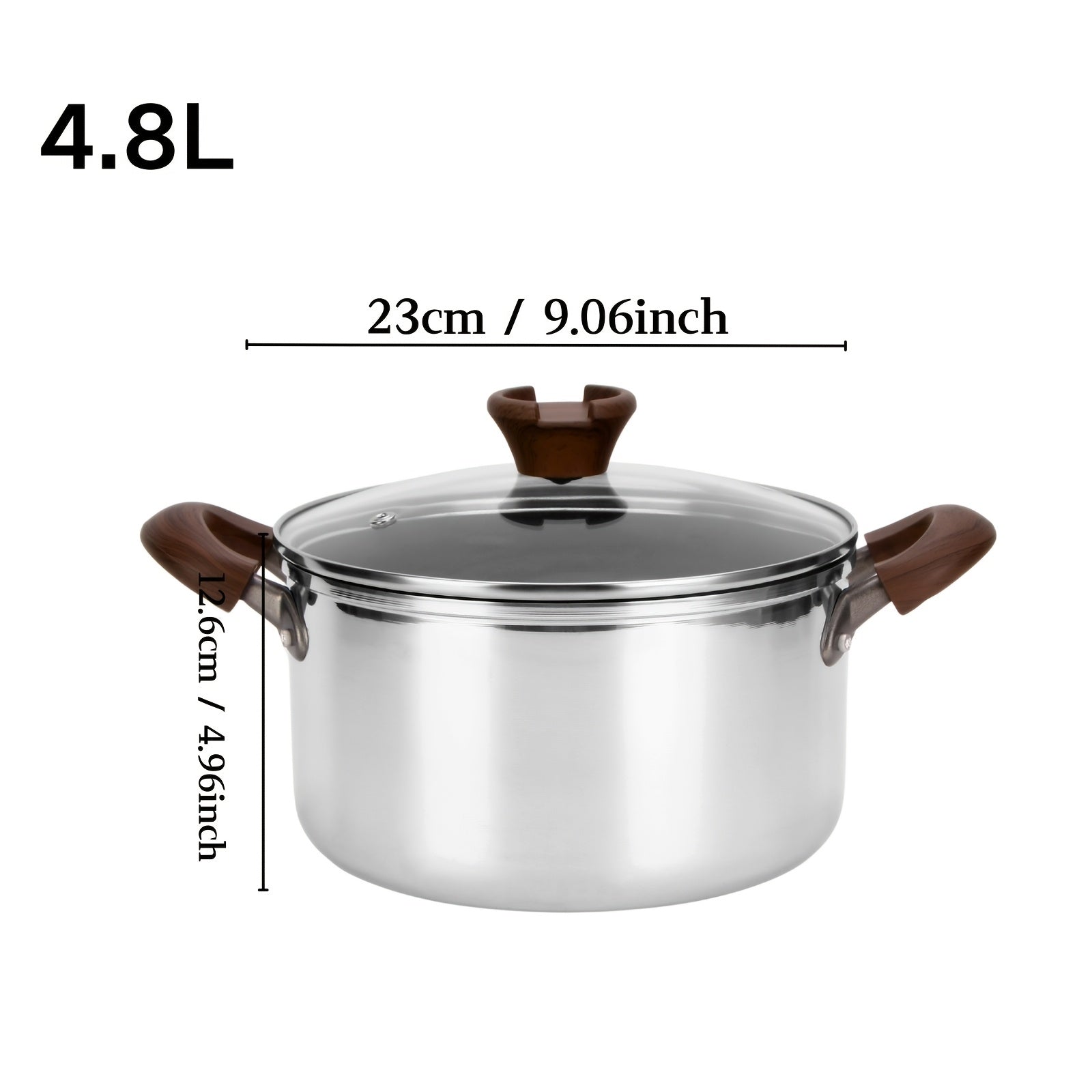 Stainless Steel Soup Pot with Pasta Cooking Capacity, Durable, Easy to Clean