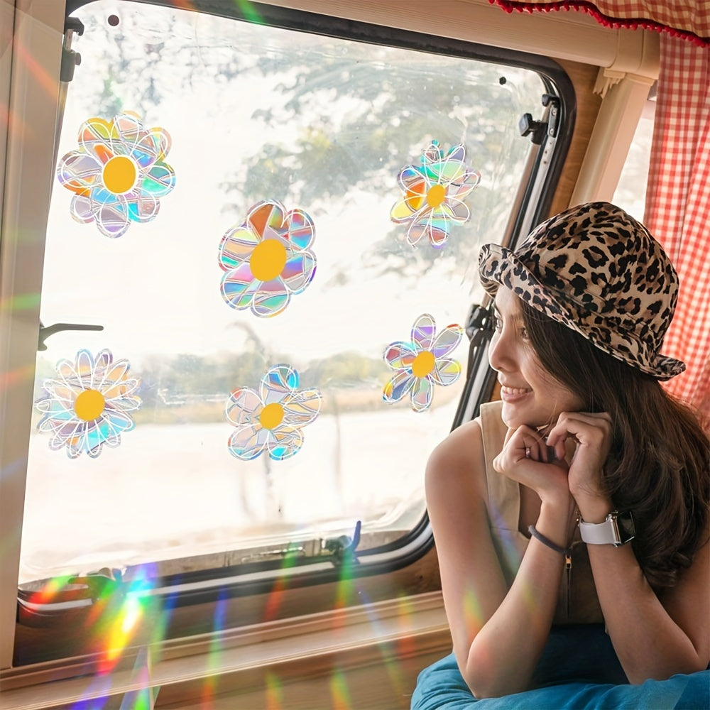 Rainbow Prism Window Decor Set of 10 Suncatcher Clings Reusable Vinyl Stickers