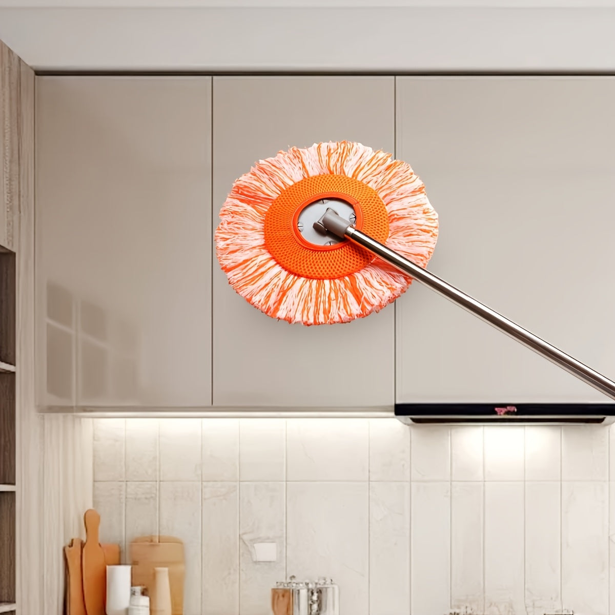 "Aylanadigan Mikrotozalovchi Chang Mop, Shift uchun, Yuqori Changni Olib Tashlash uchun Ideal, Elektr energiyasi talab qilinmaydi - Yashash xonalari, Yotoqxona, Hammom, Tashqarida va Avtomobil tozalash uchun mukammal"