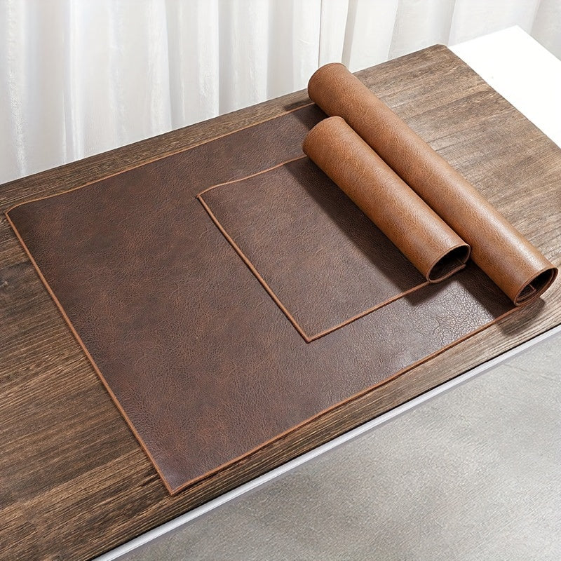 Waterproof Faux Leather Double-Sided Table Runner in 4 Sizes for Home Decor