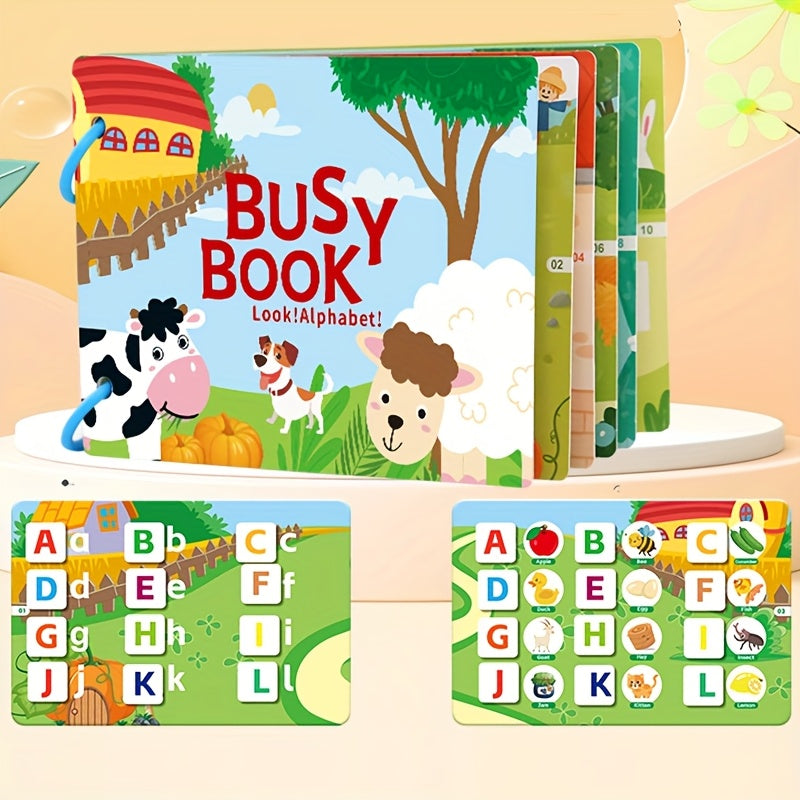Libro interactivo para niños ocupados para el aprendizaje temprano, lógica cognitiva, habilidades motoras finas, juguete educativo de rasgar y pegar