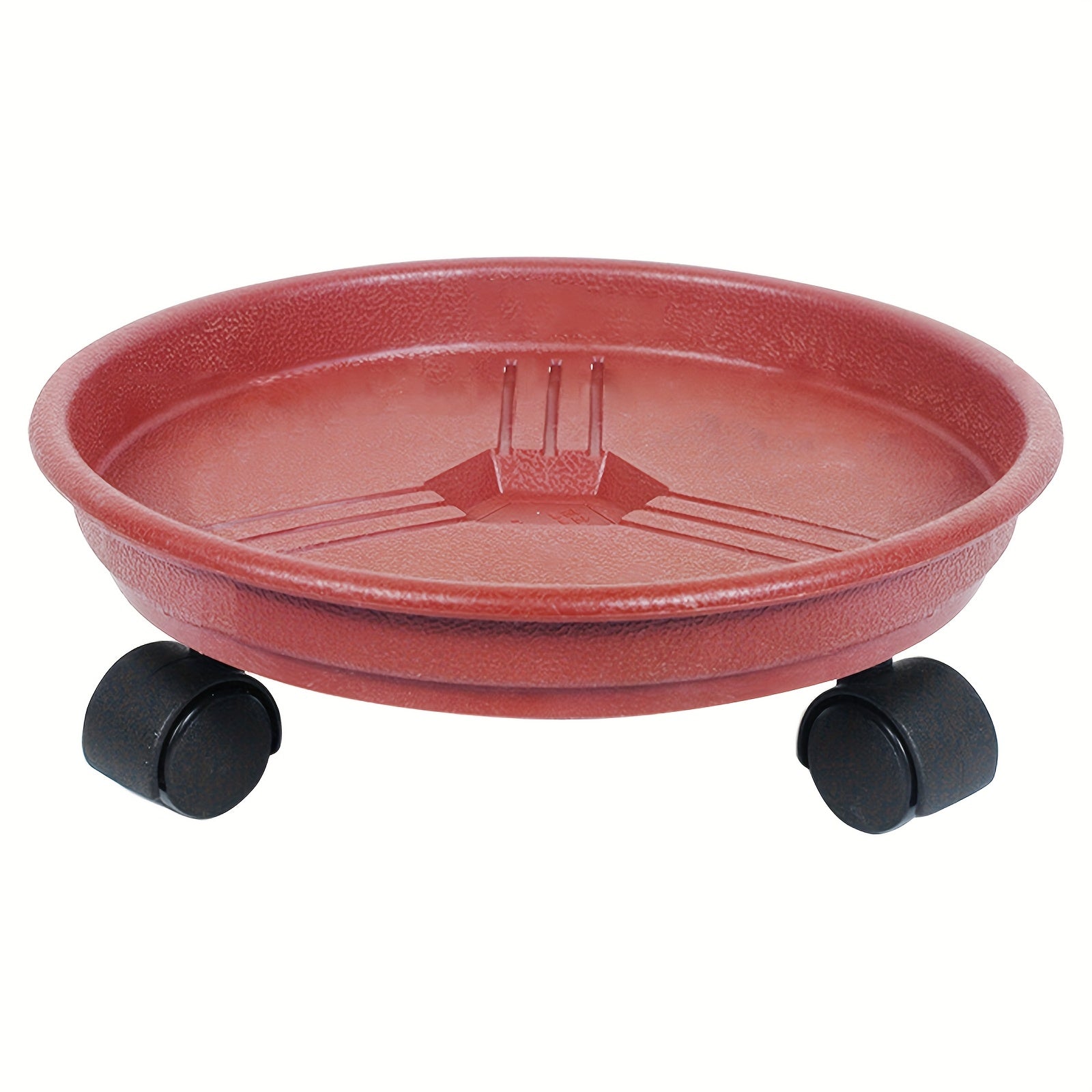 Round Plastic Flower Pot Tray with Wheels Indoor Outdoor Plant Stand Stable Easy to Move