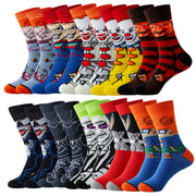 5/10 Pairs Cartoon Graphic Crew Socks Breathable Casual Street Style