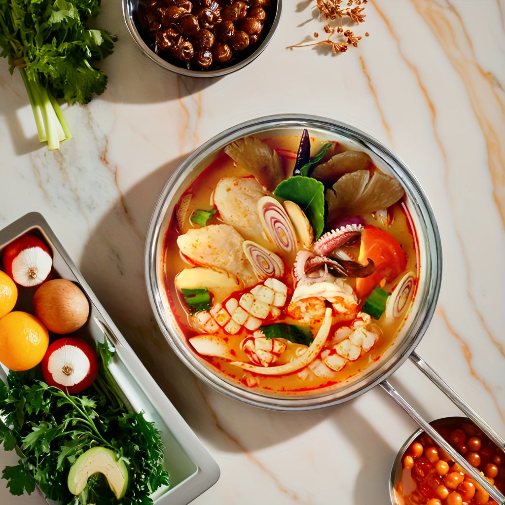 3-Piece Stainless Steel Cookware Set with Glass Lids, Induction Safe, Dishwasher Safe