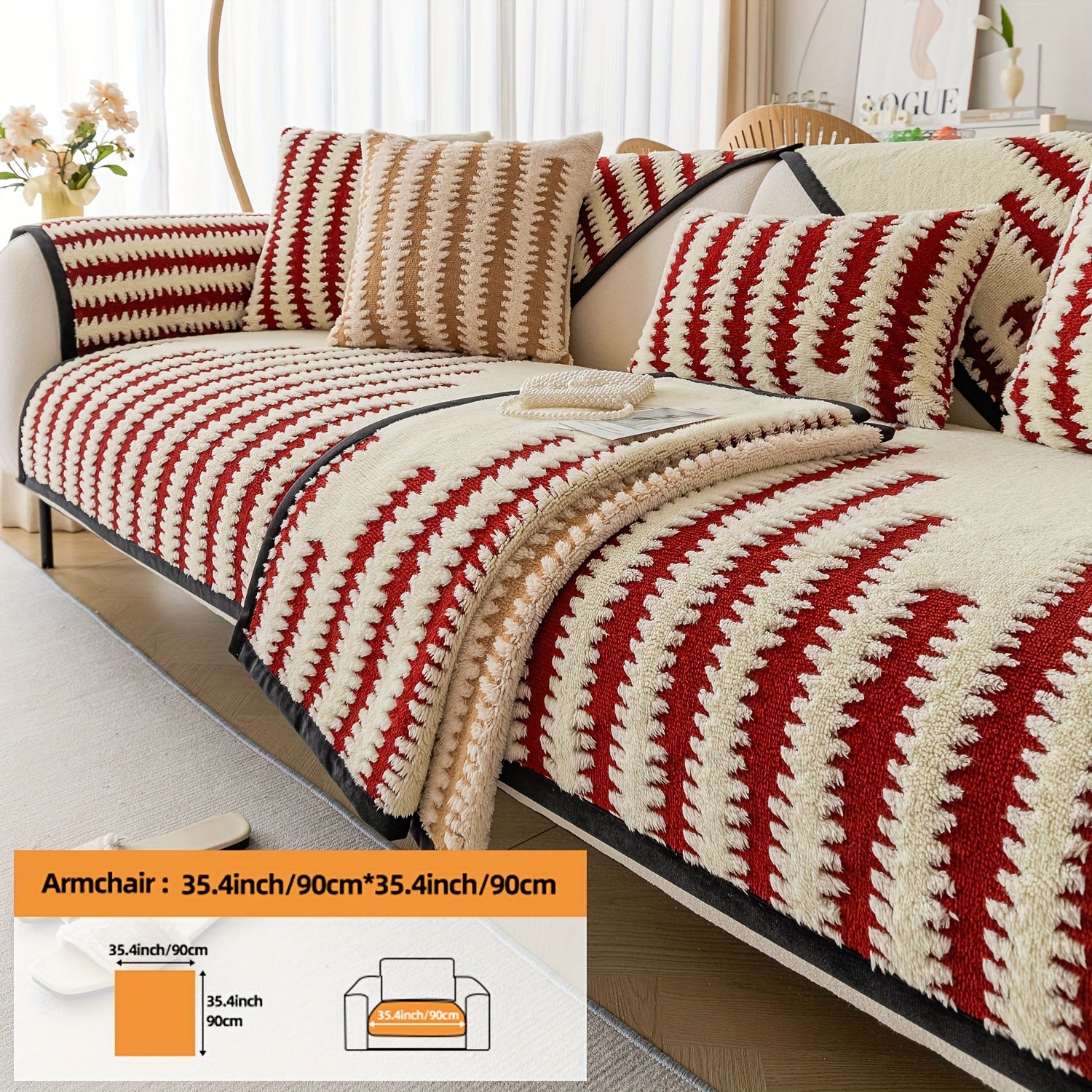 Современная накидка на нордический диван с черно-белой полоской, безопасная для домашних животных, противоскользящая, для 1-4 мест