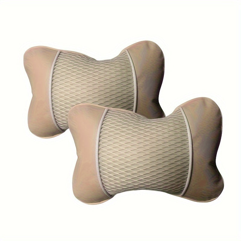 Ergonomic Car Neck Pillow Breathable Faux Leather Headrest with Mesh Ventilation