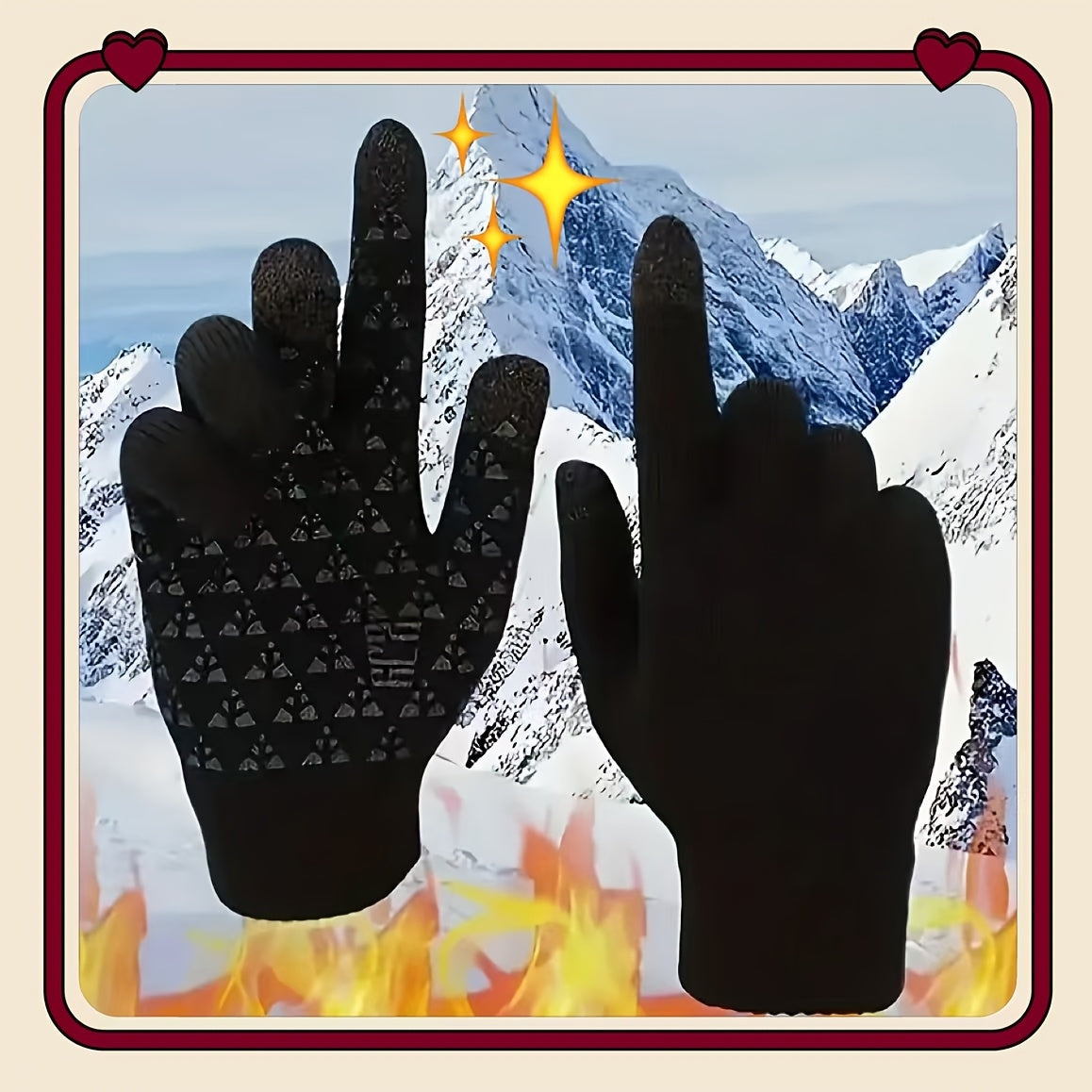 Winter Touchscreen Gloves for Men Women Warm Windproof Anti-Slip Ski Outdoor