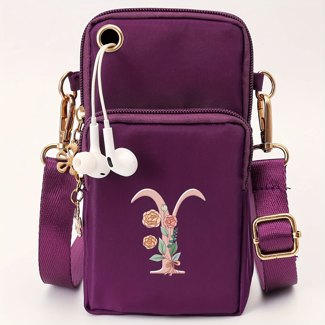 Ayollar uchun kichik yelka sumkasi, gul naqshli, kundalik ko‘p funksiyali crossbody sumka, kichik qo‘l sumkasi