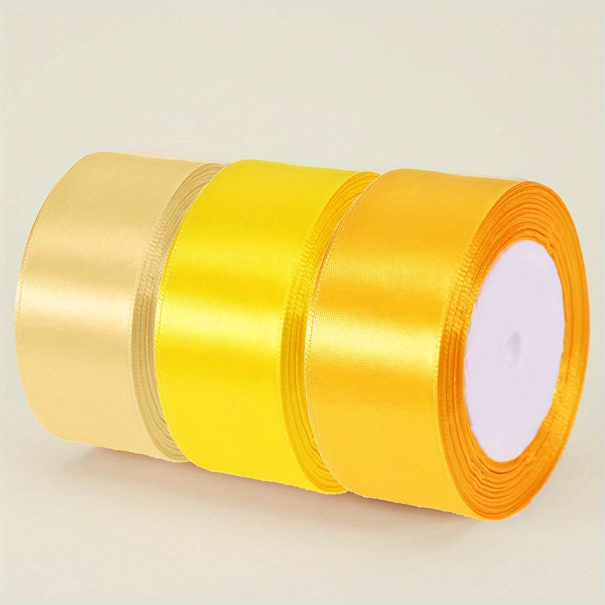 Satin Ribbon Pack 3 Pieces 4cm Wide 22m Long for Wedding Cake Decoration and DIY Crafts