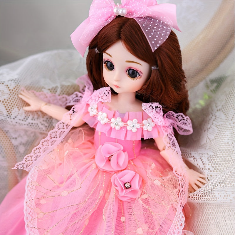 29.97cm Fashion Doll Set with Pink White Outfits for Girls Durable ABS Resin